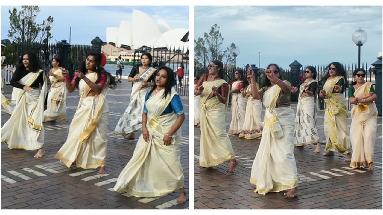 സെറ്റുമുണ്ടും സണ്ഗ്ലാസും, ചുവടുവെക്കാന് പാലാപ്പള്ളി തിരുപ്പള്ളി; സിഡ്നി നഗരത്തില് മലയാളി പെണ്പട! സെറ്റുമുണ്ടും സണ്ഗ്ലാസും, ചുവടുവെക്കാന് പാലാപ്പള്ളി തിരുപ്പള്ളി; സിഡ്നി നഗരത്തില് മലയാളി പെണ്പട!