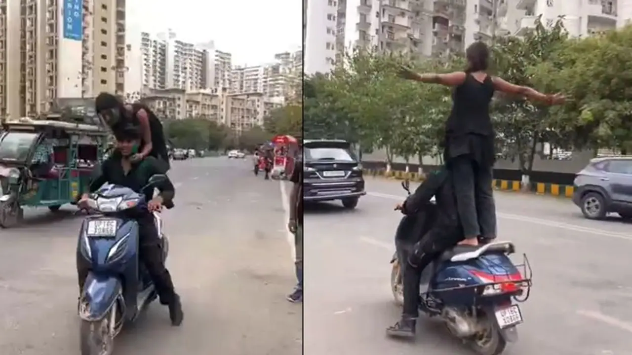 ಸ್ಕೂಟಿ ಮೇಲೆ ಹೋಳಿಯಾಡುತ್ತಾ ಟೈಟಾನಿಕ್ ಫೋಸ್, ಮಗುಚಿ ಬಿದ್ದ ಯುವತಿಗೆ ಬಿತ್ತು 33,000 ರೂ ಫೈನ್! ಸ್ಕೂಟಿ ಮೇಲೆ ಹೋಳಿಯಾಡುತ್ತಾ ಟೈಟಾನಿಕ್ ಫೋಸ್, ಮಗುಚಿ ಬಿದ್ದ ಯುವತಿಗೆ ಬಿತ್ತು 33,000 ರೂ ಫೈನ್!