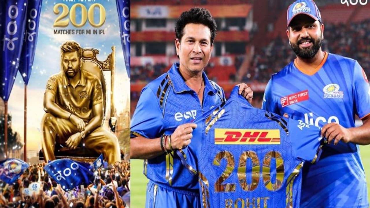 Rohit 200th IPL: தோனி, கோலி 200 ஐபிஎல் போட்டி சாதனை பட்டியலில் இணைந்த ரோகித் சர்மா – சச்சின் கொடுத்த கௌரவம்! Rohit 200th IPL: தோனி, கோலி 200 ஐபிஎல் போட்டி சாதனை பட்டியலில் இணைந்த ரோகித் சர்மா – சச்சின் கொடுத்த கௌரவம்!