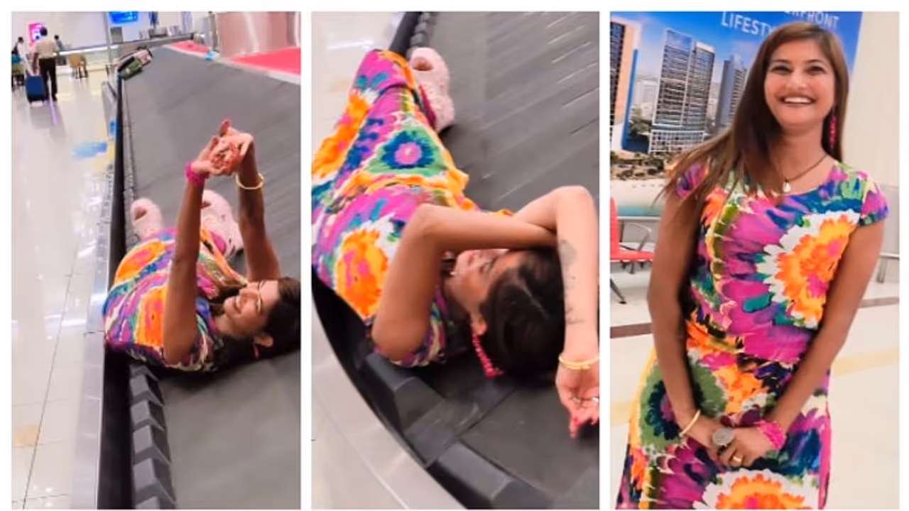 'ഒശ്ശോടാ കുഞ്ഞാവ...'; എയർപോർട്ടിലെ കൺവെയർ ബെൽറ്റിലെ യുവതിയുടെ റീല്‍സ് ഷൂട്ട് വൈറല്‍ 