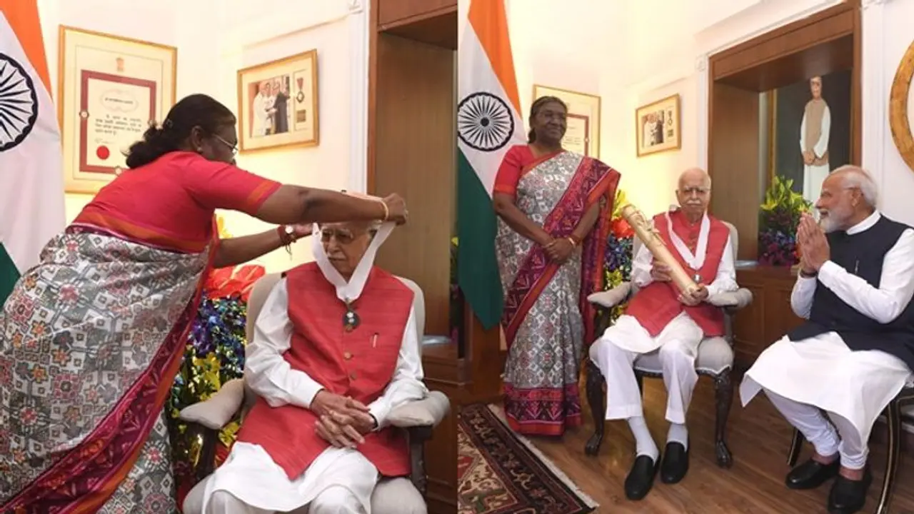 బీజేపీ సీనియర్ నేత ఎల్.కె. అద్వానీకి భారతరత్న:ప్రదానం చేసిన ముర్ము బీజేపీ సీనియర్ నేత ఎల్.కె. అద్వానీకి భారతరత్న:ప్రదానం చేసిన ముర్ము