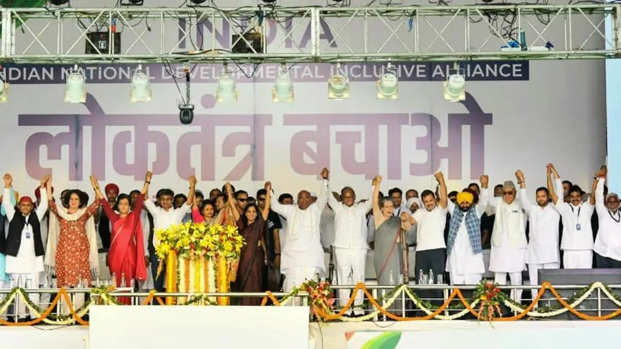 INDIA Bloc rally Ramlila Maidan INDIA Bloc rally Ramlila Maidan