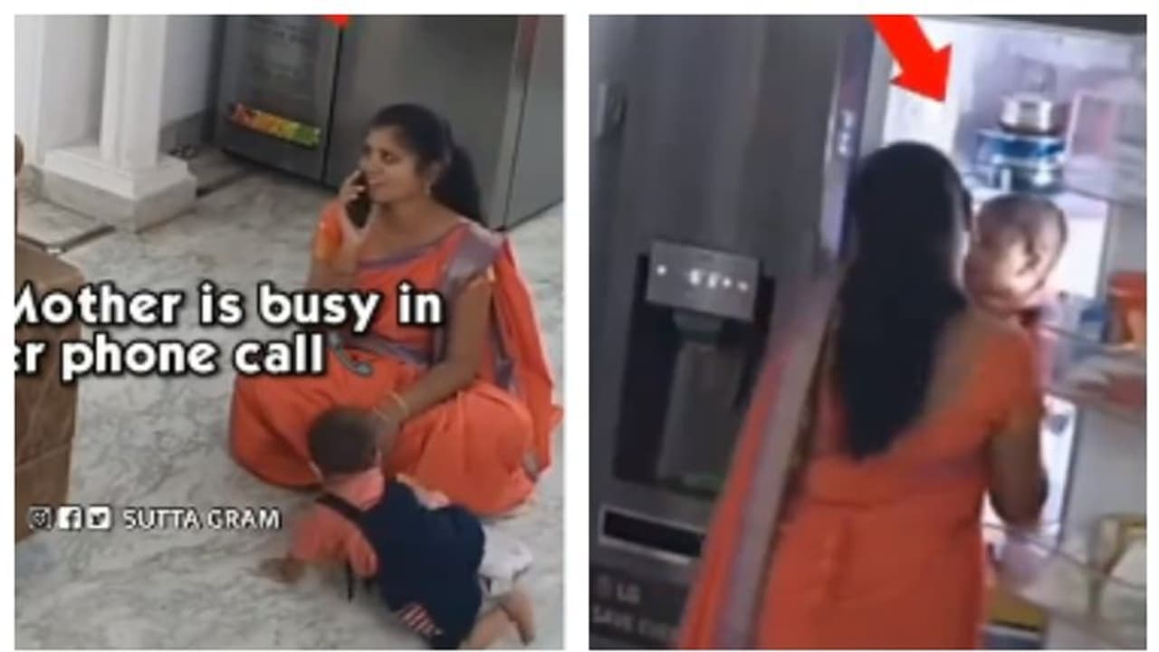 ഫോണിൽ മുഴുകിയ അമ്മ, കൈകുഞ്ഞിനെ ഫ്രിഡ്ജിൽ വച്ചു; പിന്നീട് കുഞ്ഞിനെ അന്വേഷിക്കുന്ന വീഡിയോ വൈറല് ഫോണിൽ മുഴുകിയ അമ്മ, കൈകുഞ്ഞിനെ ഫ്രിഡ്ജിൽ വച്ചു; പിന്നീട് കുഞ്ഞിനെ അന്വേഷിക്കുന്ന വീഡിയോ വൈറല്