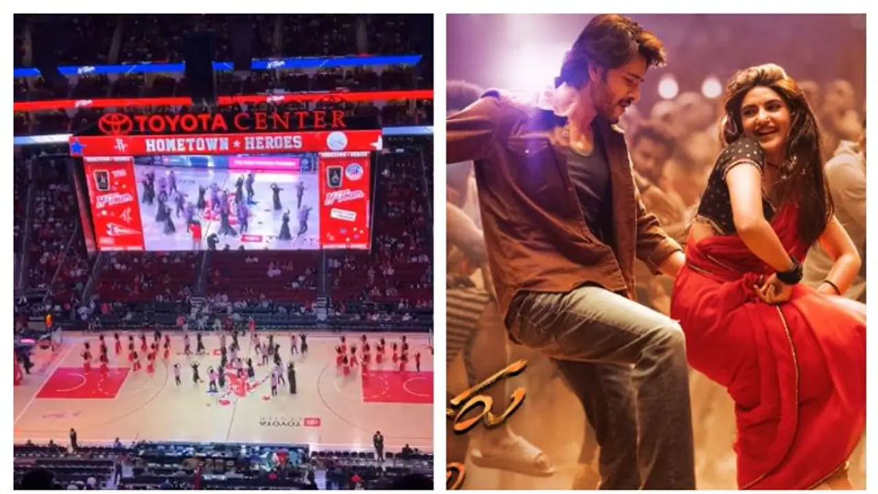 WATCH   Mahesh Babu starrer Guntur Karaam's 'Kurchi Madatha Petti' song played at NBA half time in US