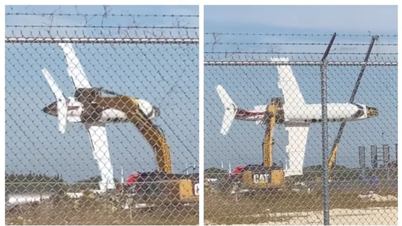 'വലിയ കുട്ടിക്ക് വലിയ കളിപ്പാട്ടം'; വിമാനത്തെ പിടികൂടിയ എക്സ്കവേറ്ററിന്‍റെ വീഡിയോ വൈറൽ, കാഴ്ച കണ്ടവര്‍ ഞെട്ടി 