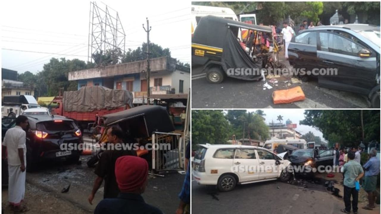 പെരുമ്പാവൂരില് മൂന്ന് വാഹനങ്ങള് കൂട്ടിയിടിച്ച് ഒരു മരണം; ആറ് പേര്ക്ക് പരുക്ക് പെരുമ്പാവൂരില് മൂന്ന് വാഹനങ്ങള് കൂട്ടിയിടിച്ച് ഒരു മരണം; ആറ് പേര്ക്ക് പരുക്ക്