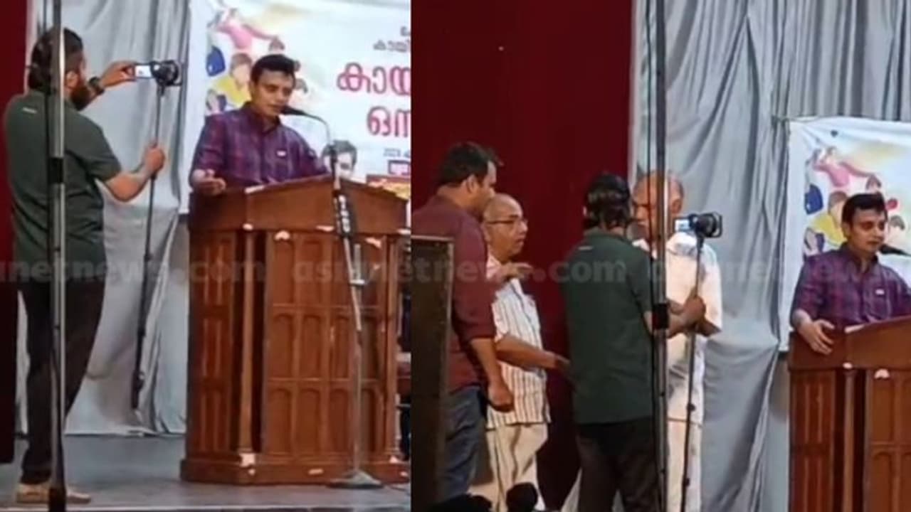 പെരുമാറ്റച്ചട്ടം ലംഘിച്ച് മന്ത്രിയുടെ പ്രസംഗം; ചിത്രീകരിച്ച ക്യാമറമാനെ എളമരം കരീം കൊണ്ടുപോയത് എങ്ങോട്ട്? പരാതി പെരുമാറ്റച്ചട്ടം ലംഘിച്ച് മന്ത്രിയുടെ പ്രസംഗം; ചിത്രീകരിച്ച ക്യാമറമാനെ എളമരം കരീം കൊണ്ടുപോയത് എങ്ങോട്ട്? പരാതി