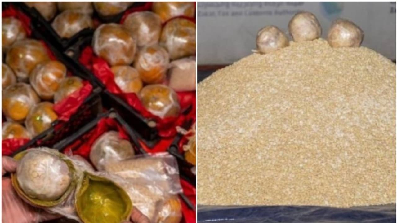 കസ്റ്റംസിന്റെ പരിശോധനയില് കുടുങ്ങി; മത്തങ്ങയ്ക്ക് ഉള്ളില് ഒളിപ്പിച്ചു കടത്തിയ വൻ ലഹരിമരുന്ന് ശേഖരം പിടികൂടി കസ്റ്റംസിന്റെ പരിശോധനയില് കുടുങ്ങി; മത്തങ്ങയ്ക്ക് ഉള്ളില് ഒളിപ്പിച്ചു കടത്തിയ വൻ ലഹരിമരുന്ന് ശേഖരം പിടികൂടി