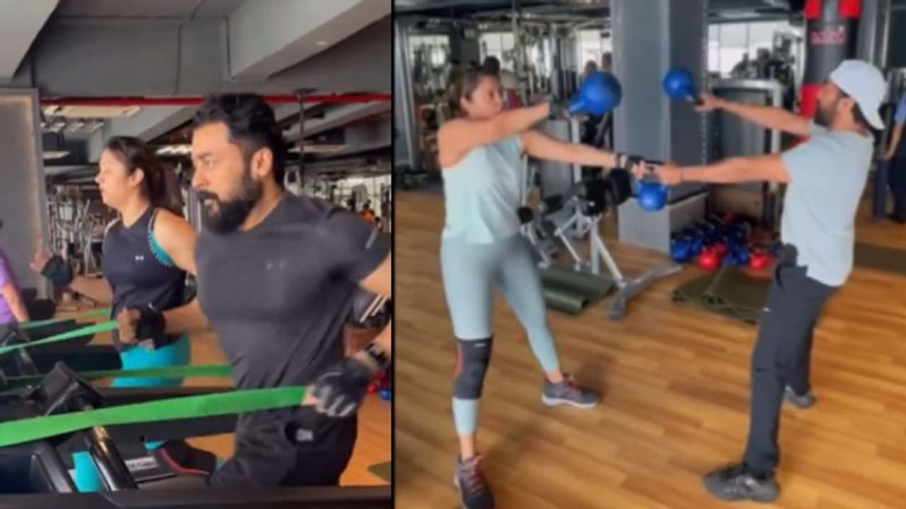 Suriya & Jyothika : இது வேற லெவல் Couple Goal.. மிரட்டும் ஒர்க் அவுட்ஸ் அசத்தும் கணவன் & மனைவி! Viral Video! Suriya & Jyothika : இது வேற லெவல் Couple Goal.. மிரட்டும் ஒர்க் அவுட்ஸ் அசத்தும் கணவன் & மனைவி! Viral Video!