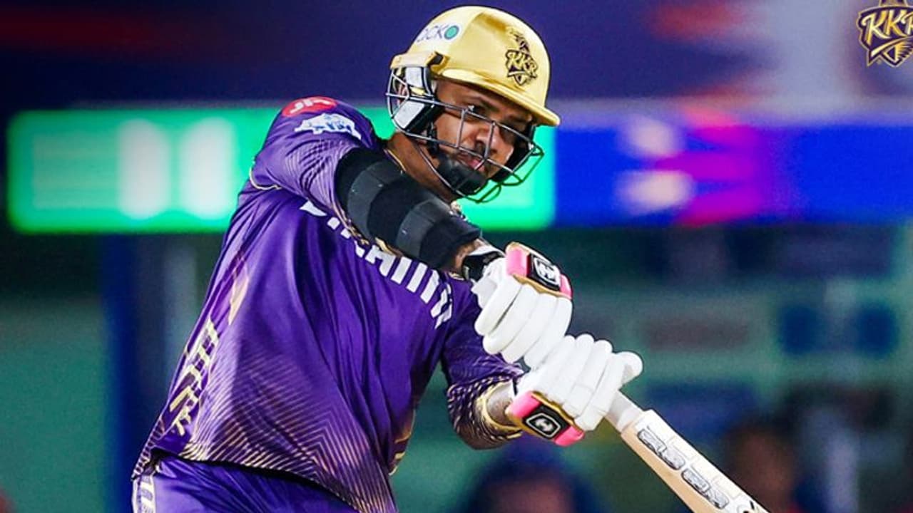 Sunil Narine's explosive 85 leads Kolkata Knight Riders to formidable total against Delhi Capitals (WATCH) Sunil Narine's explosive 85 leads Kolkata Knight Riders to formidable total against Delhi Capitals (WATCH)