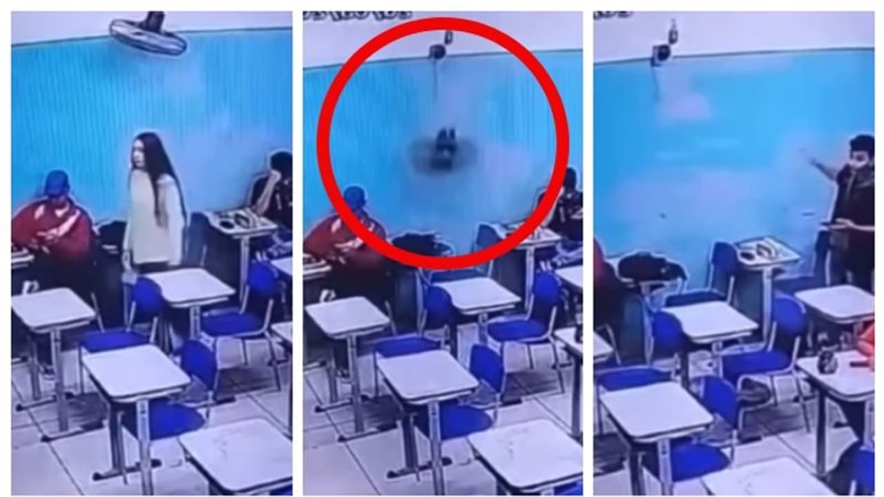 ' ജസ്റ്റ് മിസ്, ഇതാണ് ഭാഗ്യം'; സീറ്റിൽ നിന്നും ഏഴുന്നേറ്റതിന് പിന്നാലെ ഫാൻ പൊട്ടി താഴേയ്ക്ക്, ദൃശ്യങ്ങൾ വൈറൽ