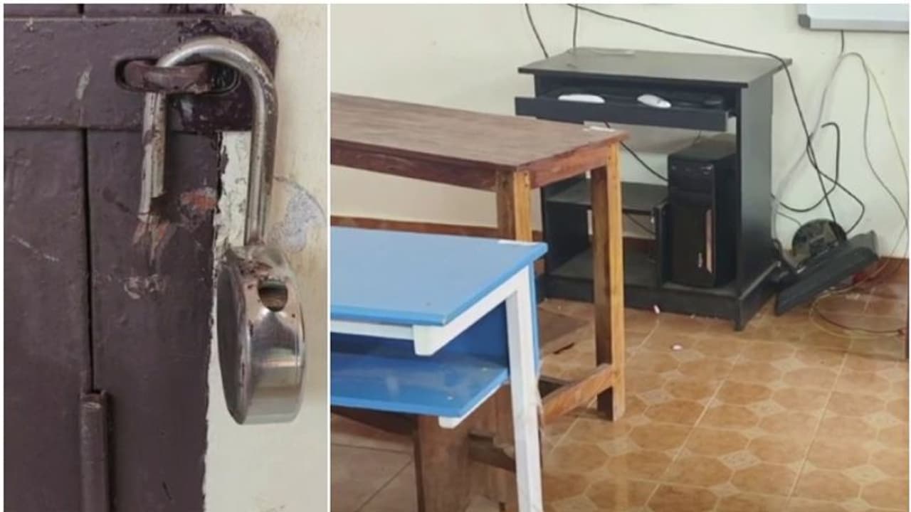 സ്കൂള് കുത്തിത്തുറന്ന് മോഷണം; ലക്ഷങ്ങള് വില വരുന്ന പഠനോപകരണങ്ങള് പോയി സ്കൂള് കുത്തിത്തുറന്ന് മോഷണം; ലക്ഷങ്ങള് വില വരുന്ന പഠനോപകരണങ്ങള് പോയി