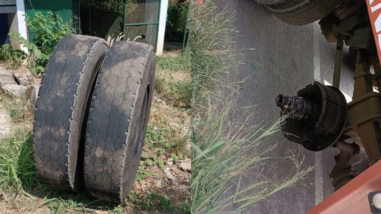 കണ്ടെയ്നർ ലോറിയുടെ ടയർ ഊരിത്തെറിച്ചു; ഫാസ്ടാഗ് കൗണ്ടറിലിരുന്നയാൾ കൊല്ലപ്പെട്ടു കണ്ടെയ്നർ ലോറിയുടെ ടയർ ഊരിത്തെറിച്ചു; ഫാസ്ടാഗ് കൗണ്ടറിലിരുന്നയാൾ കൊല്ലപ്പെട്ടു