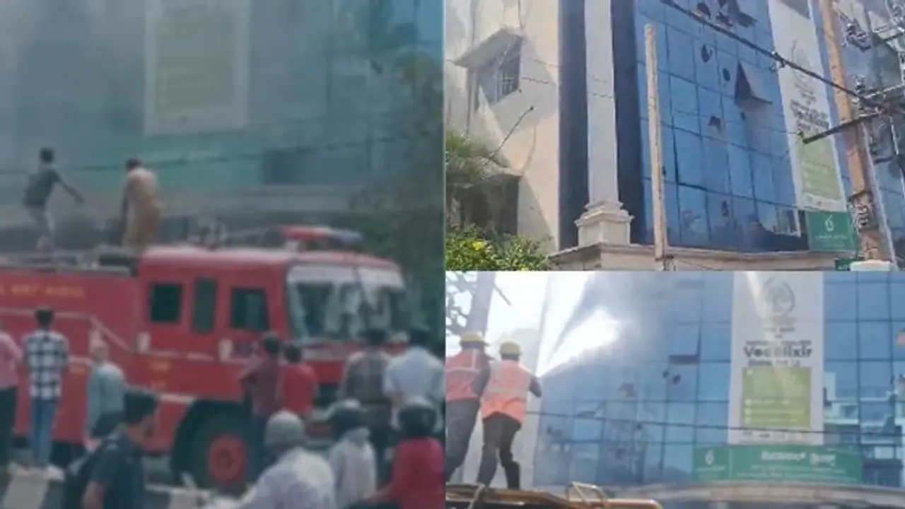 Fire breaks out inside Miracle Drinks office in Bengaluru's RT Nagar, no casualties reported Fire breaks out inside Miracle Drinks office in Bengaluru's RT Nagar, no casualties reported