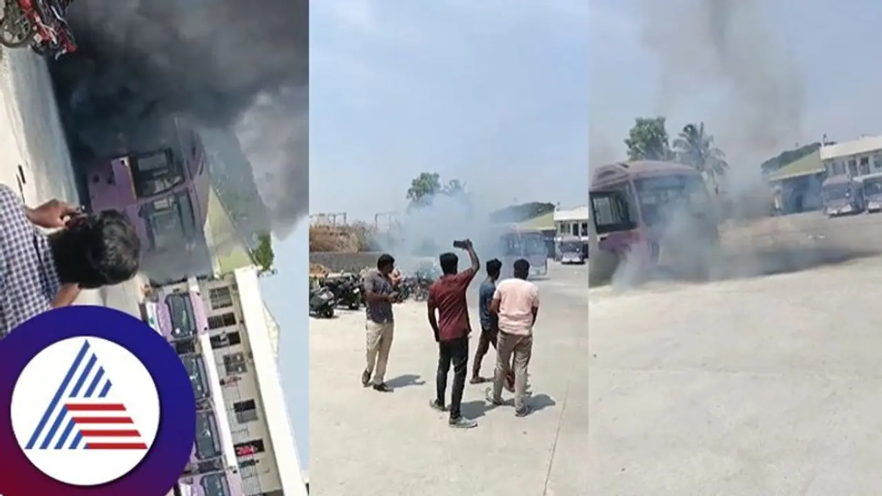 ಬಿಸಿಲಿನ ತಾಪಕ್ಕೆ ಬಿಎಂಟಿಸಿ ಎಲೆಕ್ಟ್ರಿಕಲ್ ಬಸ್ ನಲ್ಲಿ ಬೆಂಕಿ!