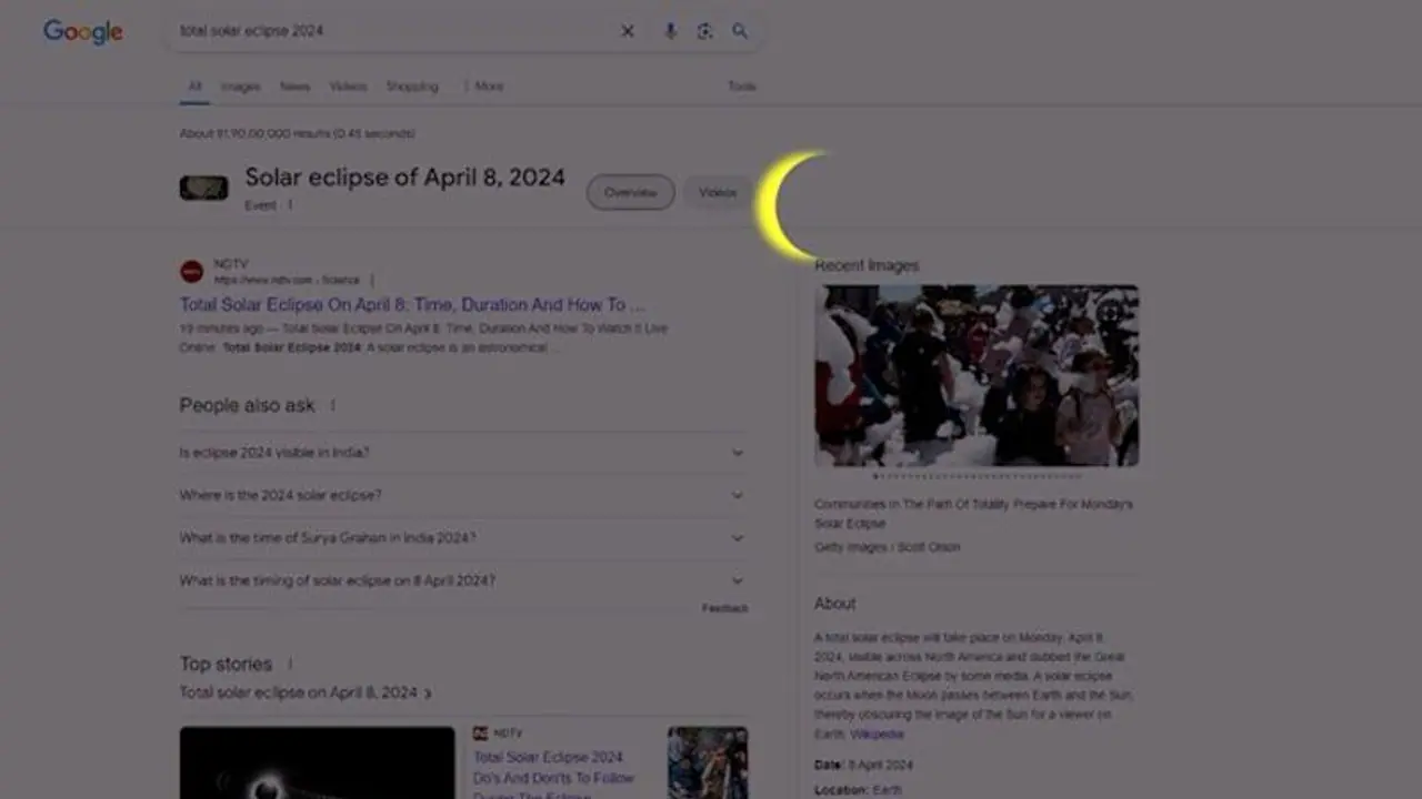 Solar Eclipse 2024: Google shares special animation for rare event; Know how it works