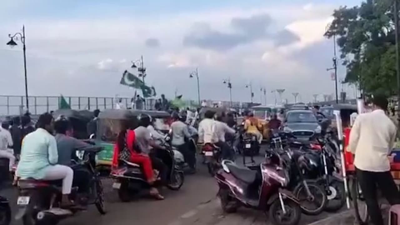 'Consequence of Congress coming to power...': BJP raises alarm over Pakistan flags waved in Hyderabad (WATCH)
