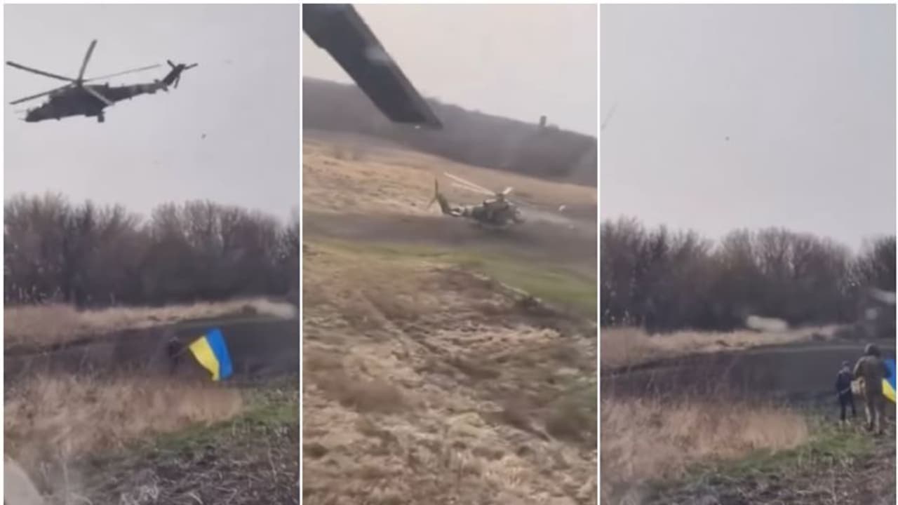 യുക്രൈൻ സേനയുടെ ഹെലികോപ്റ്റർ പോകുമ്പോഴെല്ലാം പതാക വീശി ഓടി ബാലൻ; കിടിലൻ സർപ്രൈസുമായി പൈലറ്റ്, വീഡിയോ