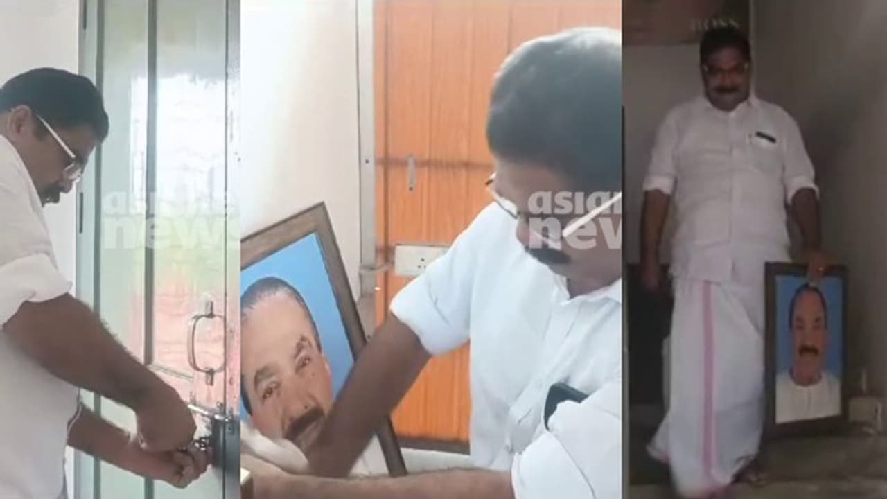 ഇനി ഇവിടെ മാണി സാറും വേണ്ട! ജോസഫ് ഗ്രൂപ്പിന്‍റെ ഓഫീസിലെ കെഎം മാണിയുടെ ചിത്രം എടുത്ത് മാറ്റി സജി മഞ്ഞക്കടമ്പിൽ