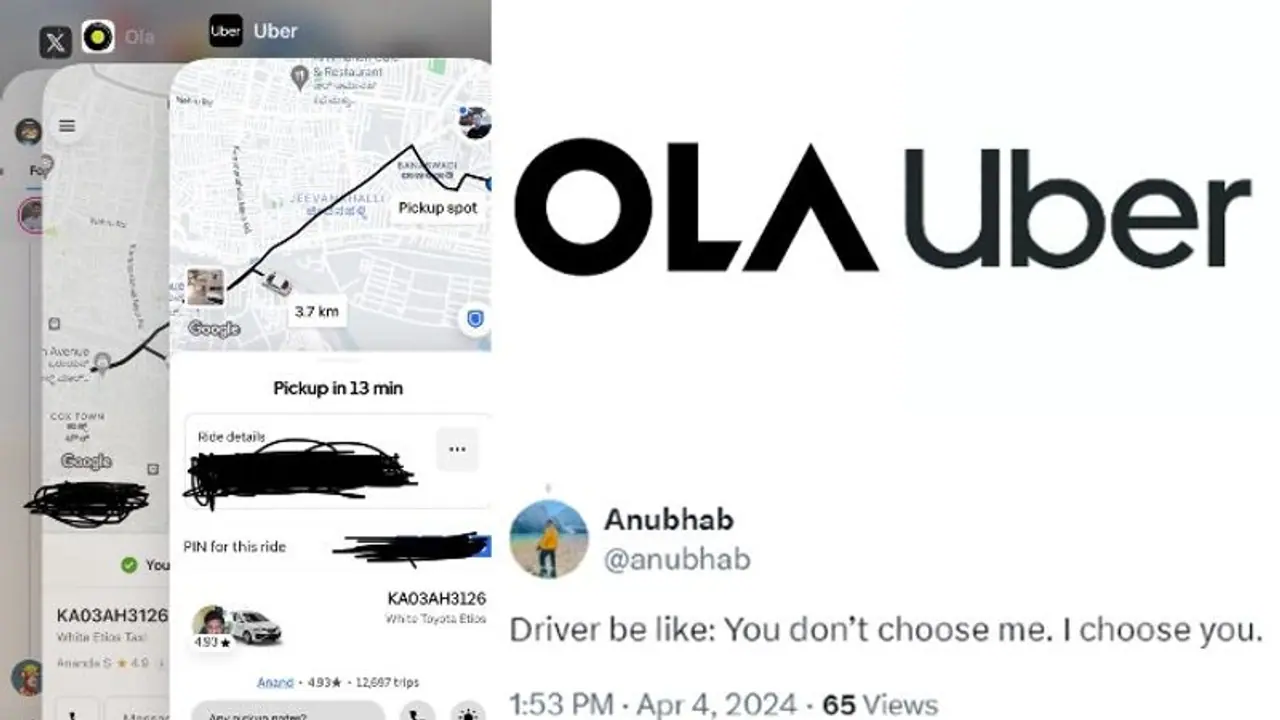 'You don't choose me, I choose you': Internet reacts to Bengaluru man's coincidental encounter with Ola, Uber 'You don't choose me, I choose you': Internet reacts to Bengaluru man's coincidental encounter with Ola, Uber