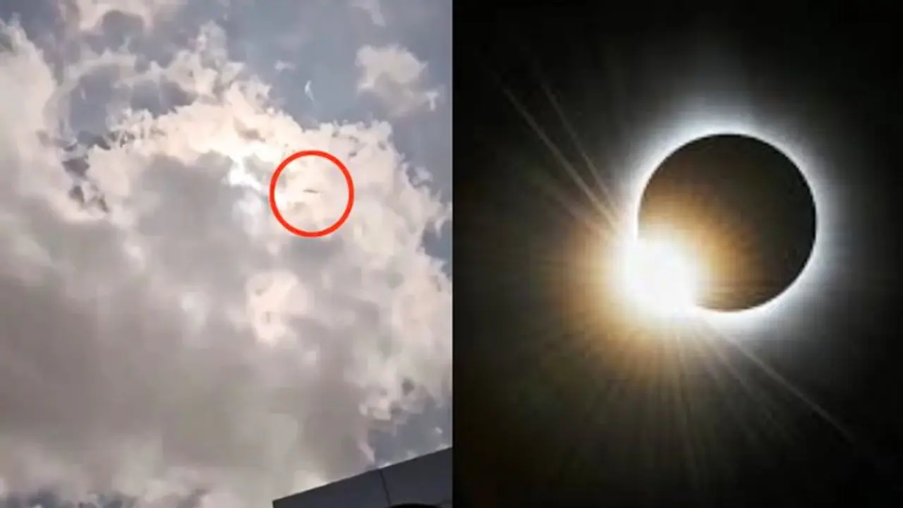 சூரிய கிரகணத்தின் போது பறக்கும் தட்டில் சென்ற ஏலியன்கள்.. வசமாக சிக்கிய வீடியோ.. அமெரிக்காவில் அதிசயம்..