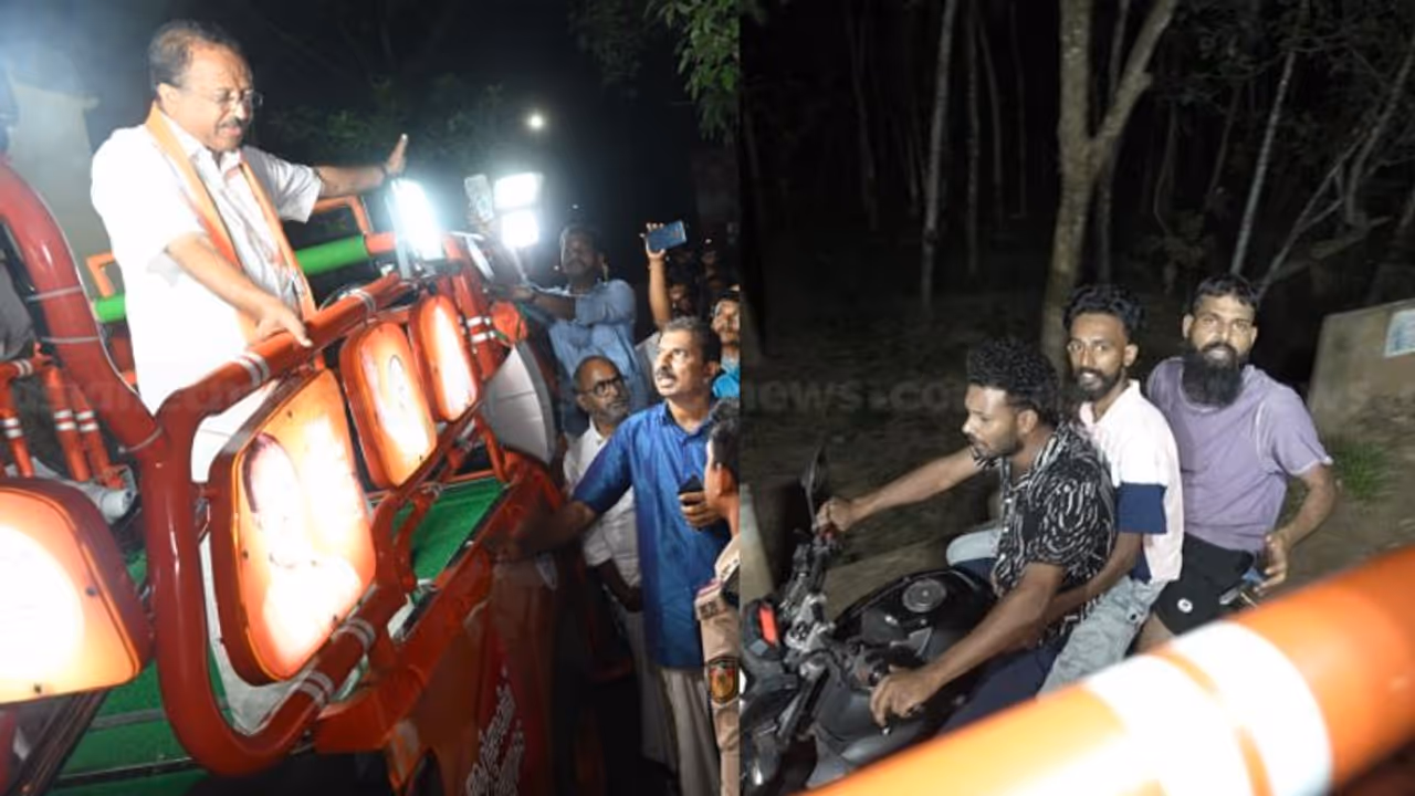 വി മുരളീധരന്റെ പ്രചാരണ ജാഥയിലേക്ക് ഇരച്ചെത്തി മൂന്നംഗ സംഘം; ഭീഷണിയും അസഭ്യവും മുഴക്കി കടന്നുപോയി: പരാതി വി മുരളീധരന്റെ പ്രചാരണ ജാഥയിലേക്ക് ഇരച്ചെത്തി മൂന്നംഗ സംഘം; ഭീഷണിയും അസഭ്യവും മുഴക്കി കടന്നുപോയി: പരാതി