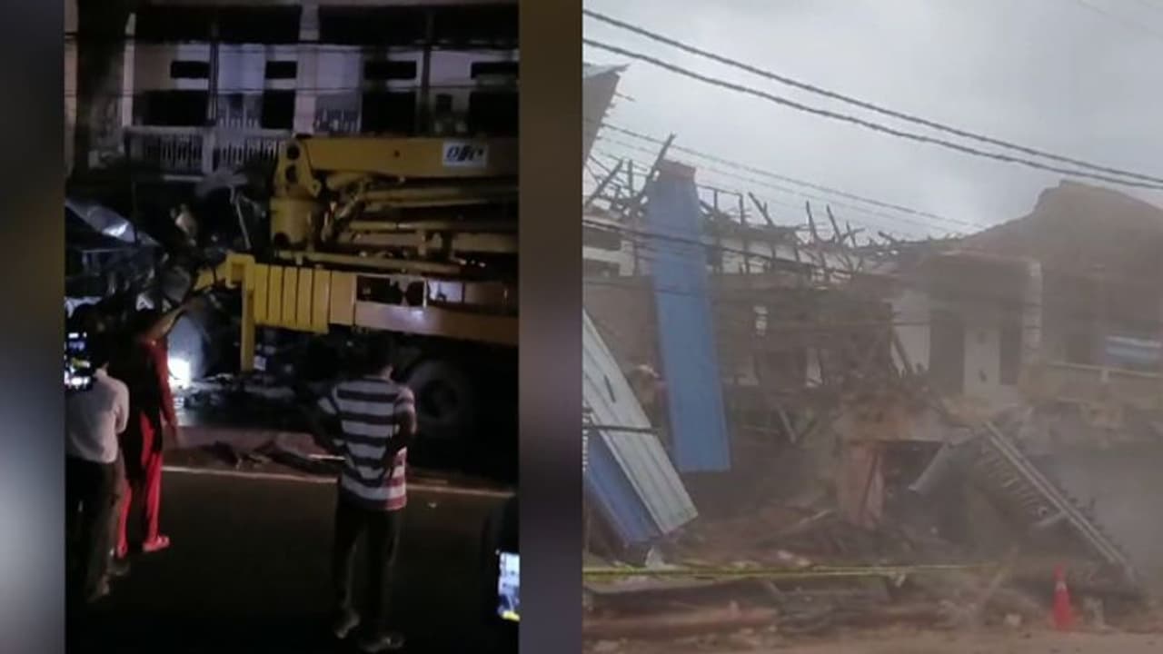 മൊബൈല്‍ പൈലിങ് വാഹനം കെട്ടിട സമുച്ചയത്തിലേക്ക് ഇടിച്ചുകയറി; പത്രവിതരണക്കാരന് ദാരുണാന്ത്യം