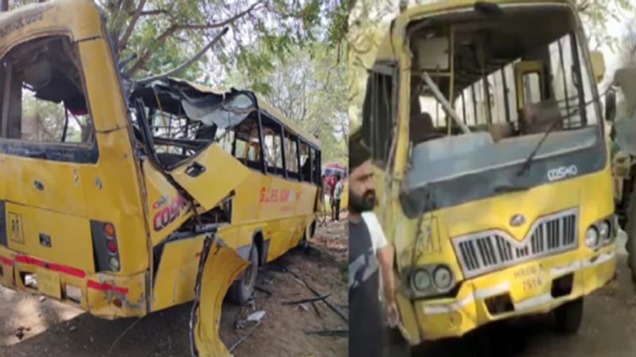 Bus Accident : குடிபோதையில் இருந்த ஓட்டுநர்? மரத்தில் மோதிய பள்ளி வாகனம் 6 குழந்தைகள் பலி 20 பேர் காயம்!