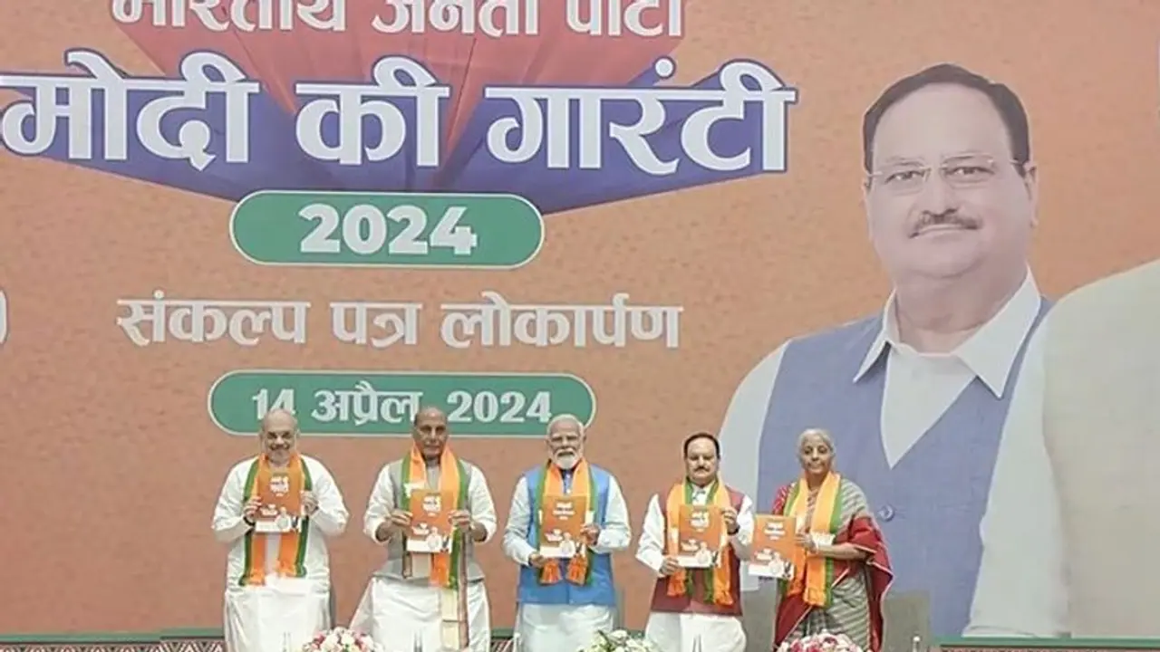 Lok Sabha Elections 2024: BJP releases poll manifesto titled 'Modi ki Guarantee', focus on poor and women Lok Sabha Elections 2024: BJP releases poll manifesto titled 'Modi ki Guarantee', focus on poor and women