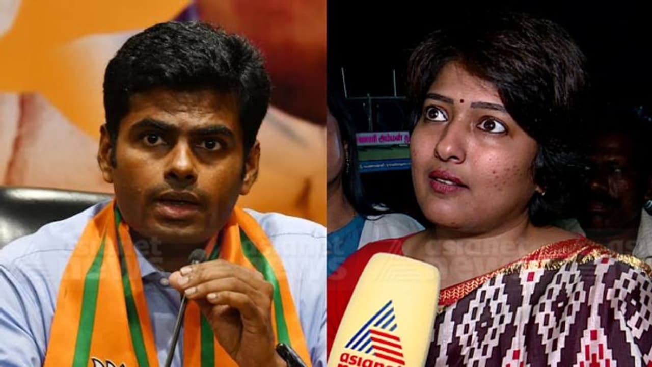 അണ്ണാമലൈയെ ആര്ക്കും അറിയില്ല, കെട്ടിവച്ച കാശ് കിട്ടില്ല, വ്യവസായികളെ ഭീഷണിപ്പെടുത്തുന്നെന്നും ഗായത്രി രഘുറാം അണ്ണാമലൈയെ ആര്ക്കും അറിയില്ല, കെട്ടിവച്ച കാശ് കിട്ടില്ല, വ്യവസായികളെ ഭീഷണിപ്പെടുത്തുന്നെന്നും ഗായത്രി രഘുറാം