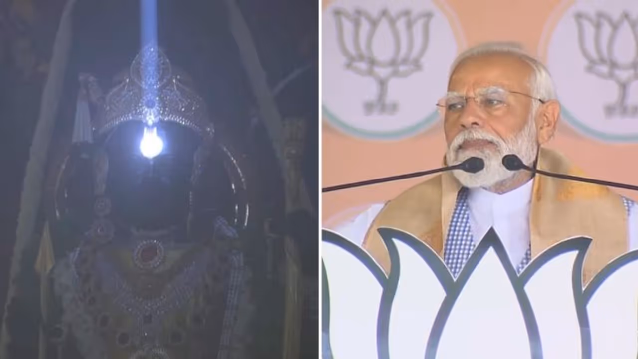Ram Lalla's first Surya Tilak: PM Modi halts Assam rally, asks people to turn on mobile lights; Here's why