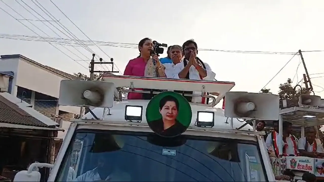 அரசு பள்ளியை சீரமைக்க 2 கோடி, கார் பந்தயத்திற்கு 40 கோடி; திமுக விளாசிய நடிகை விந்தியா