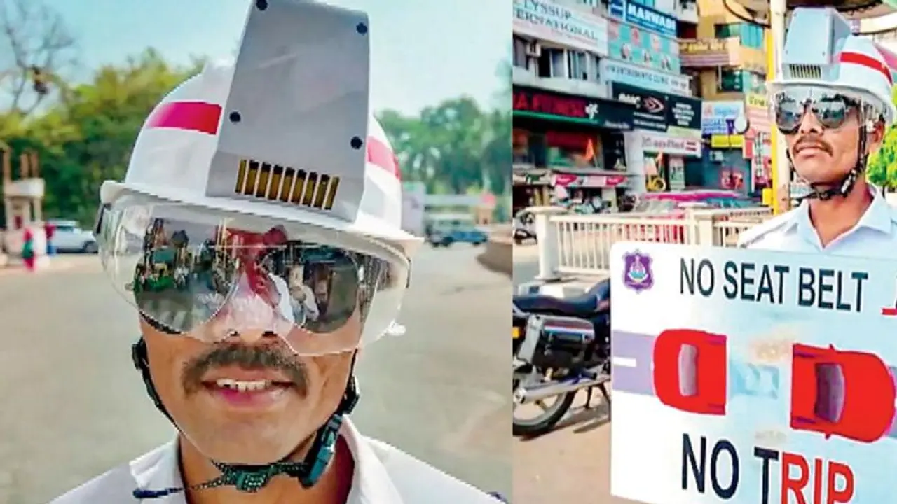 AC Helmet For Traffic Police: வெயிலை சமாளிக்க சூப்பர் ஐடியா.. போக்குவரத்து போலீசாருக்கு ஏ.சி. ஹெல்மெட்! AC Helmet For Traffic Police: வெயிலை சமாளிக்க சூப்பர் ஐடியா.. போக்குவரத்து போலீசாருக்கு ஏ.சி. ஹெல்மெட்!