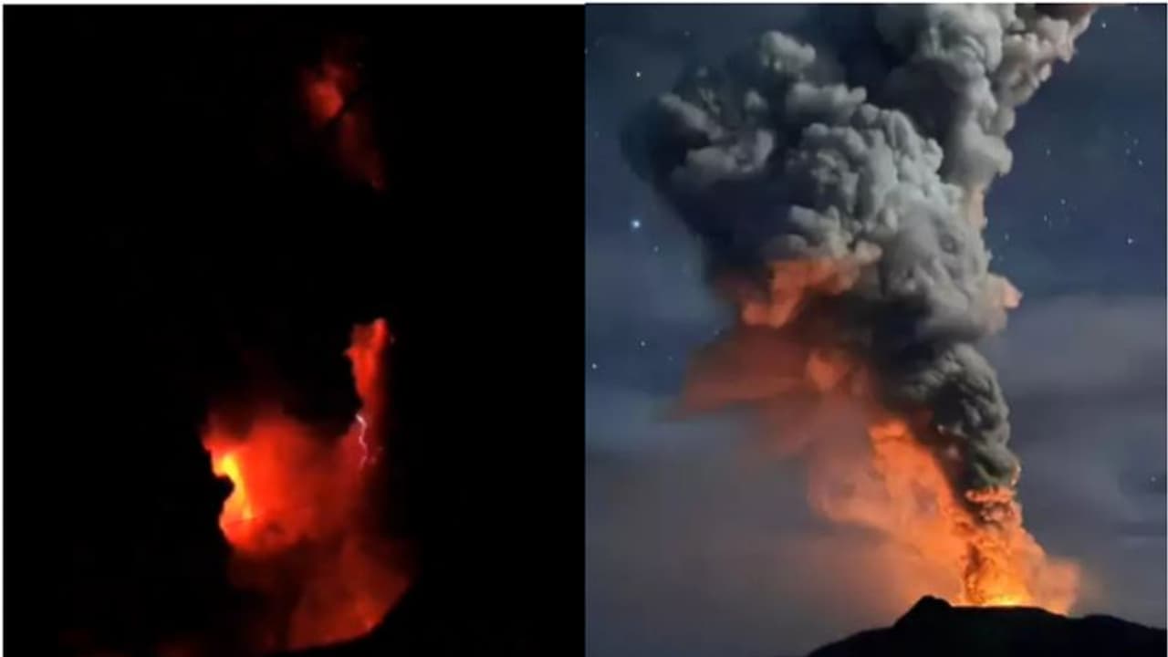 അഗ്നിപർവത സ്ഫോടനത്തെ തുടർന്ന് വിമാനത്താവളം അടച്ചു, 11,000 പേരെ ഒഴിപ്പിച്ചു, സുനാമി ആശങ്കയിൽ ഇന്തോനേഷ്യ