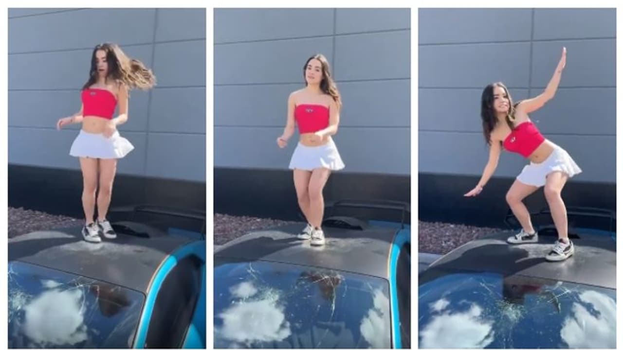 ലംബോര്ഗിനിയുടെ മുകളിലേക്ക് ഓടിക്കയറി നൃത്തം ചെയ്ത് യുവതി; കേസെടുക്കണമെന്ന് സോഷ്യല് മീഡിയ ലംബോര്ഗിനിയുടെ മുകളിലേക്ക് ഓടിക്കയറി നൃത്തം ചെയ്ത് യുവതി; കേസെടുക്കണമെന്ന് സോഷ്യല് മീഡിയ