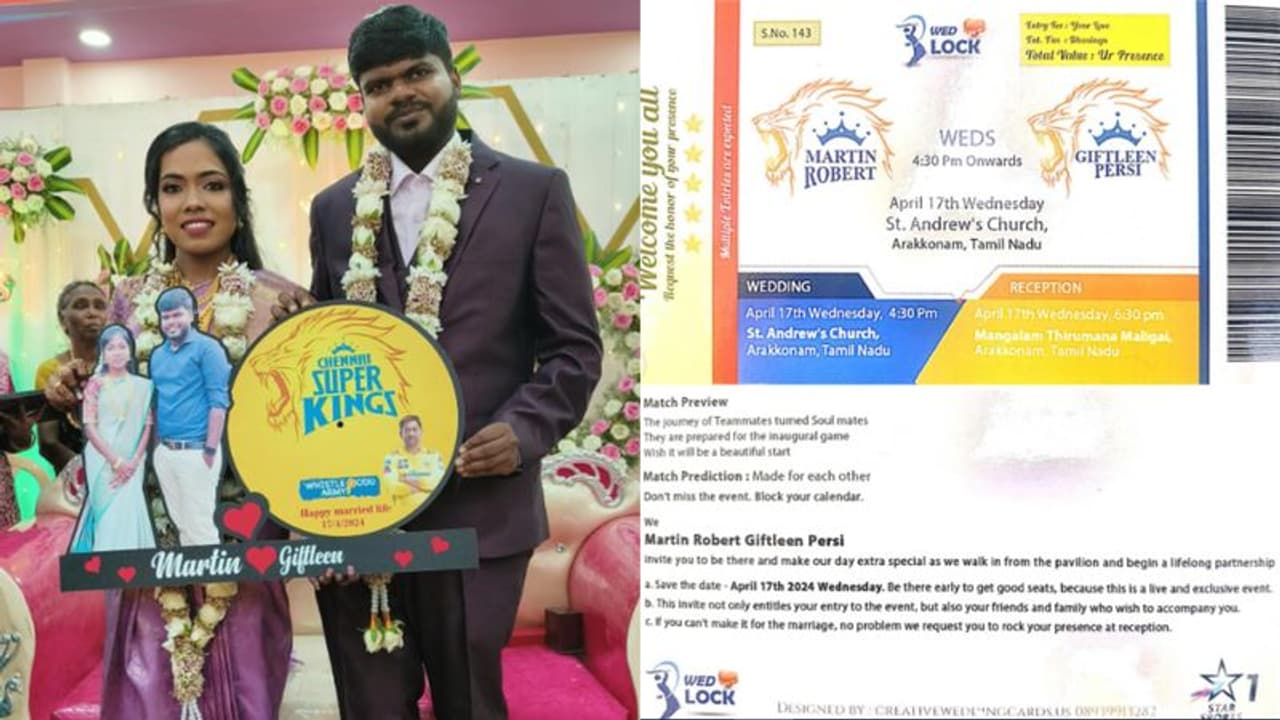 IPL themed wedding invitation of Tamil Nadu couple goes viral; Sparks delight online IPL themed wedding invitation of Tamil Nadu couple goes viral; Sparks delight online