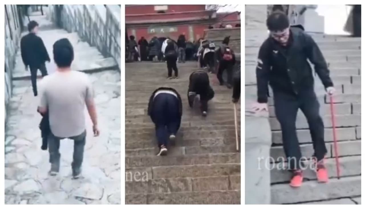  മുട്ടിടിക്കാതെ കയറന്‍ പറ്റില്ല ഈ പടിക്കെട്ടുകള്‍; വൈറലായി തായ്ഷാന്‍ പര്‍വ്വതാരോഹണം 