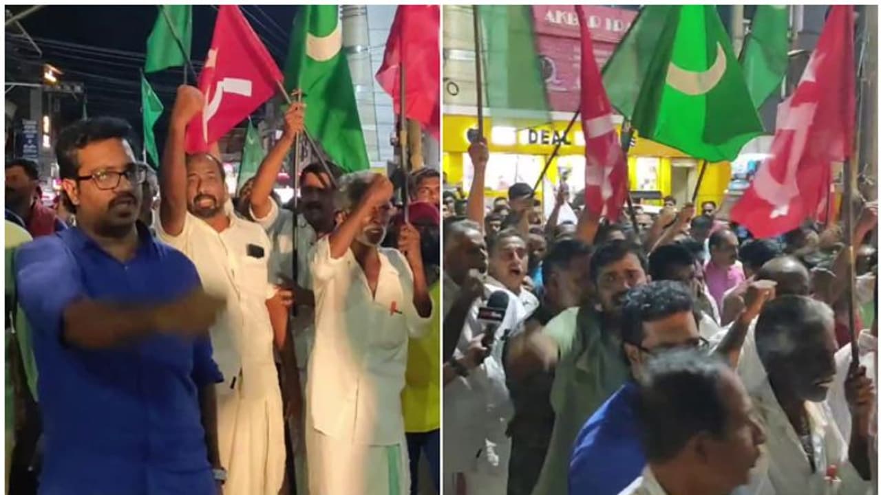 കൊടി വിവാദം; ലീഗിനും എംഎസ്എഫിനും മിണ്ടാട്ടമില്ല, പ്രതിഷേധ പ്രകടനവുമായി എല്ഡിഎഫ്, വിമർശനം കൊടി വിവാദം; ലീഗിനും എംഎസ്എഫിനും മിണ്ടാട്ടമില്ല, പ്രതിഷേധ പ്രകടനവുമായി എല്ഡിഎഫ്, വിമർശനം