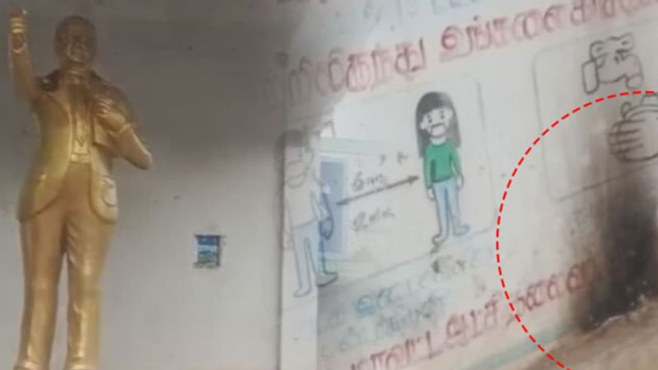 அம்பேத்கர் சிலை மீது பெட்ரோல் குண்டு வீச முயற்சி! நள்ளிரவில் அதிர்ந்த கிராமம்! அலறியடித்து எழுந்த பொதுமக்கள்!