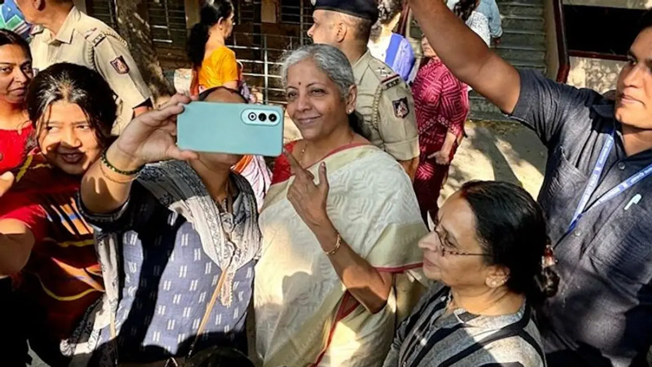 Lok Sabha Elections 2024: Nirmala Sitharaman casts vote in Bengaluru, interacts with voters (SEE PHOTOS)