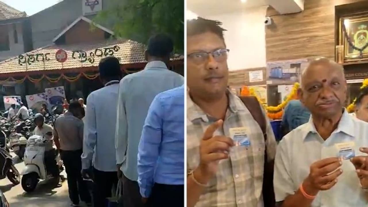 Bengaluru: Long queues outside hotel for FREE Benne Khali dosa, ghee laddu & more (WATCH)