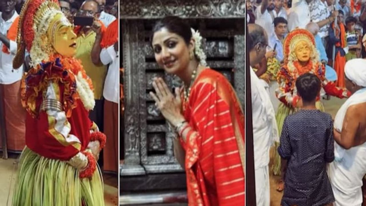 Video: Shilpa Shetty in Mangalore watches 'Daiva Kola' with family, says 'kids were awestruck' 
