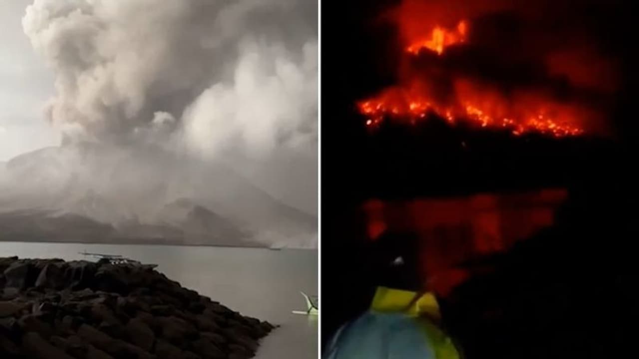 Indonesia's Ruang volcano erupts again: Satellite view and videos of spewing lava, ash clouds go viral (WATCH)