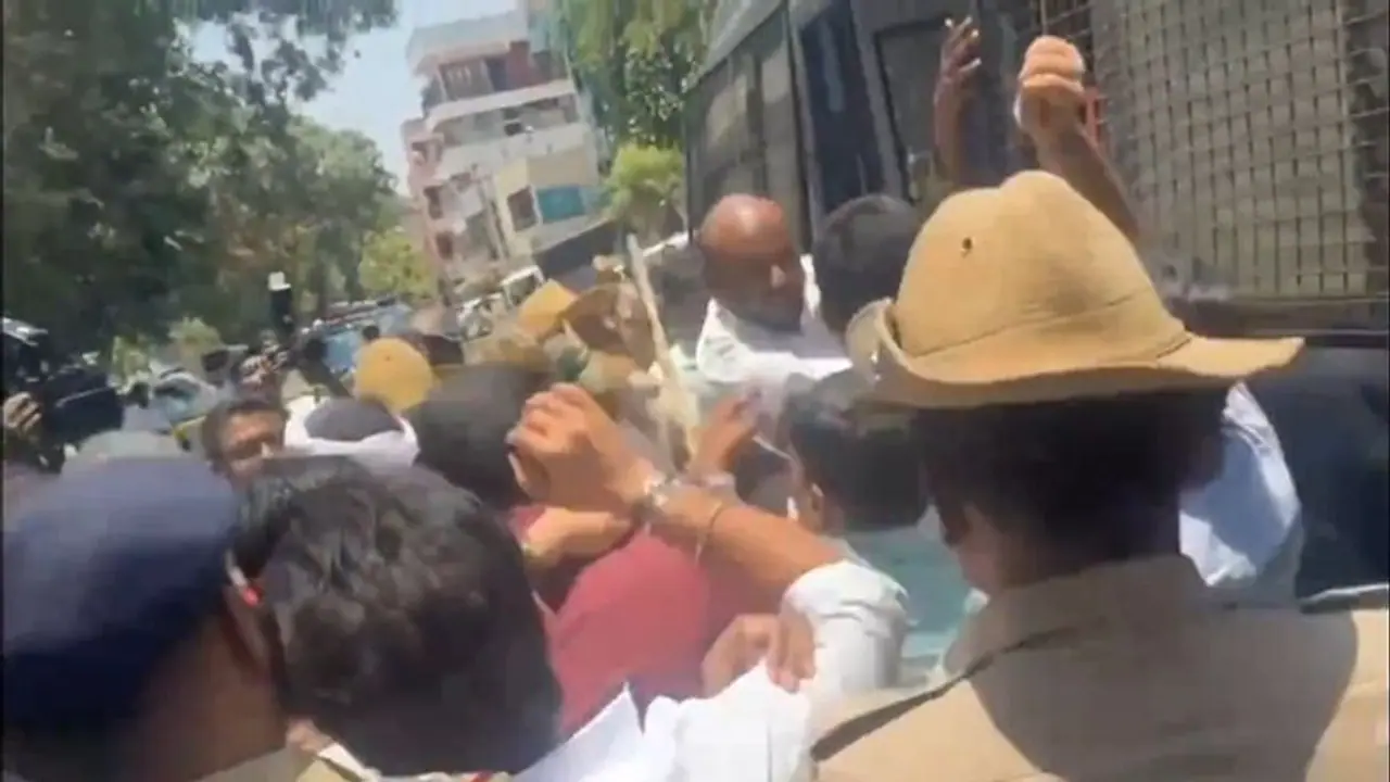 Prajwal Revanna 'sex videos' row: Scuffle breaks out between Congress, JD(S) workers in Hubballi
