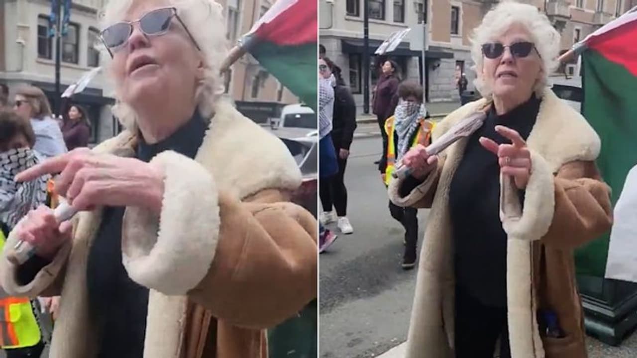'Jewish women too ugly to be raped': Elderly anti Israel protester's shocker caught on camera (WATCH)