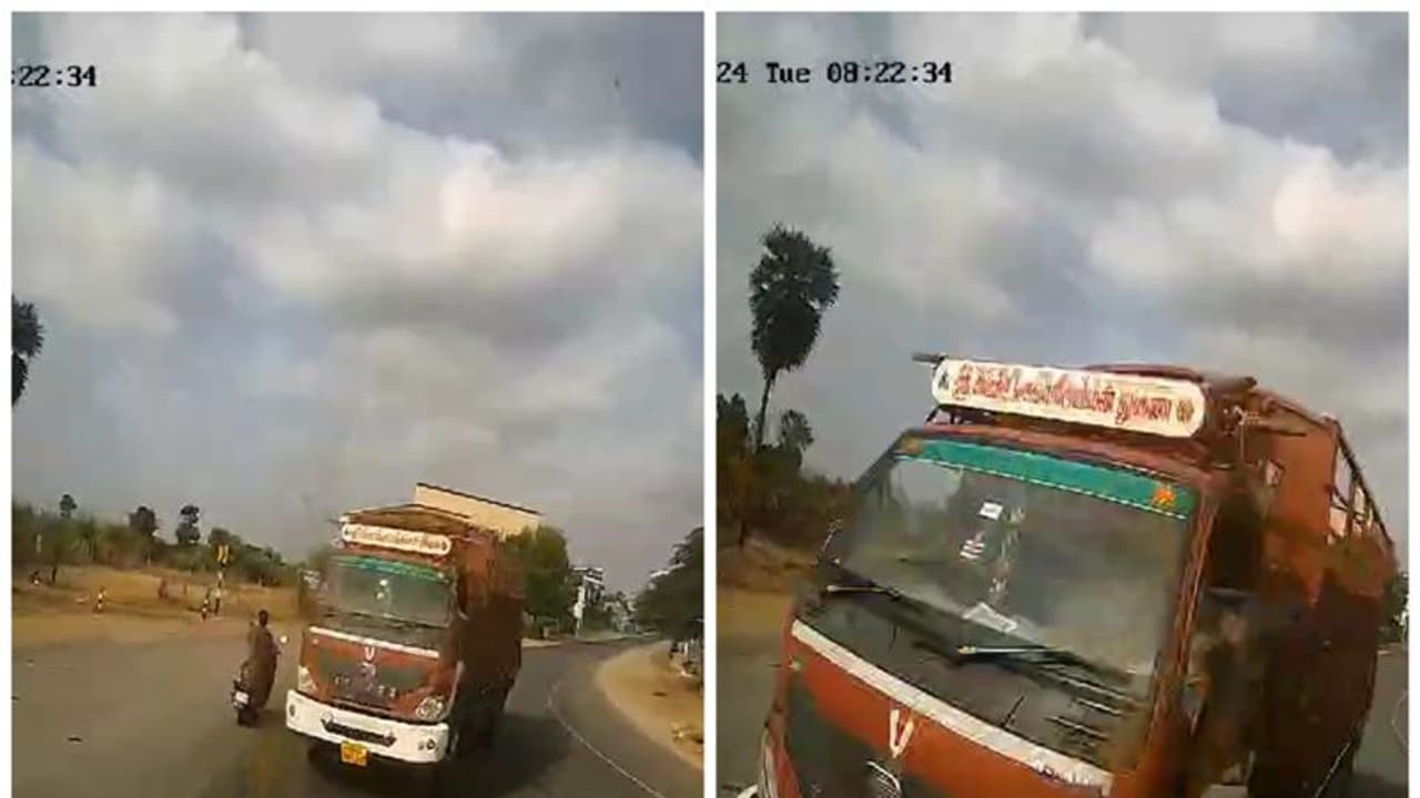 அசுர வேகத்தில் கீழே இறங்கிய தனியார் பேருந்து; திடீரென குறுக்கே பாய்ந்த லாரி தருமபுரியில் கோர விபத்து