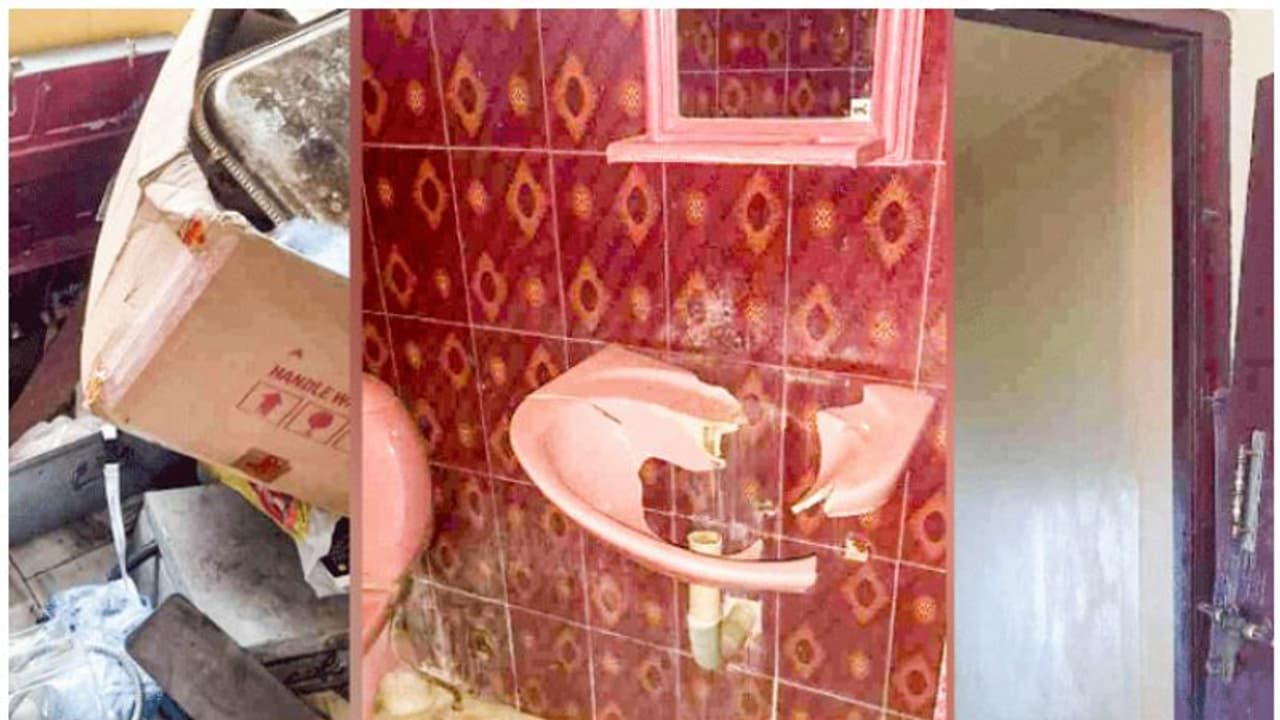 മുറികളിലും ഹാളിലും വരെ മൂത്രവിസർജനം നടത്തി; നിറച്ച രണ്ട് ഗ്യാസ് കുറ്റി അടക്കം അടിച്ചോണ്ട് പോയി, കവർച്ച മുറികളിലും ഹാളിലും വരെ മൂത്രവിസർജനം നടത്തി; നിറച്ച രണ്ട് ഗ്യാസ് കുറ്റി അടക്കം അടിച്ചോണ്ട് പോയി, കവർച്ച