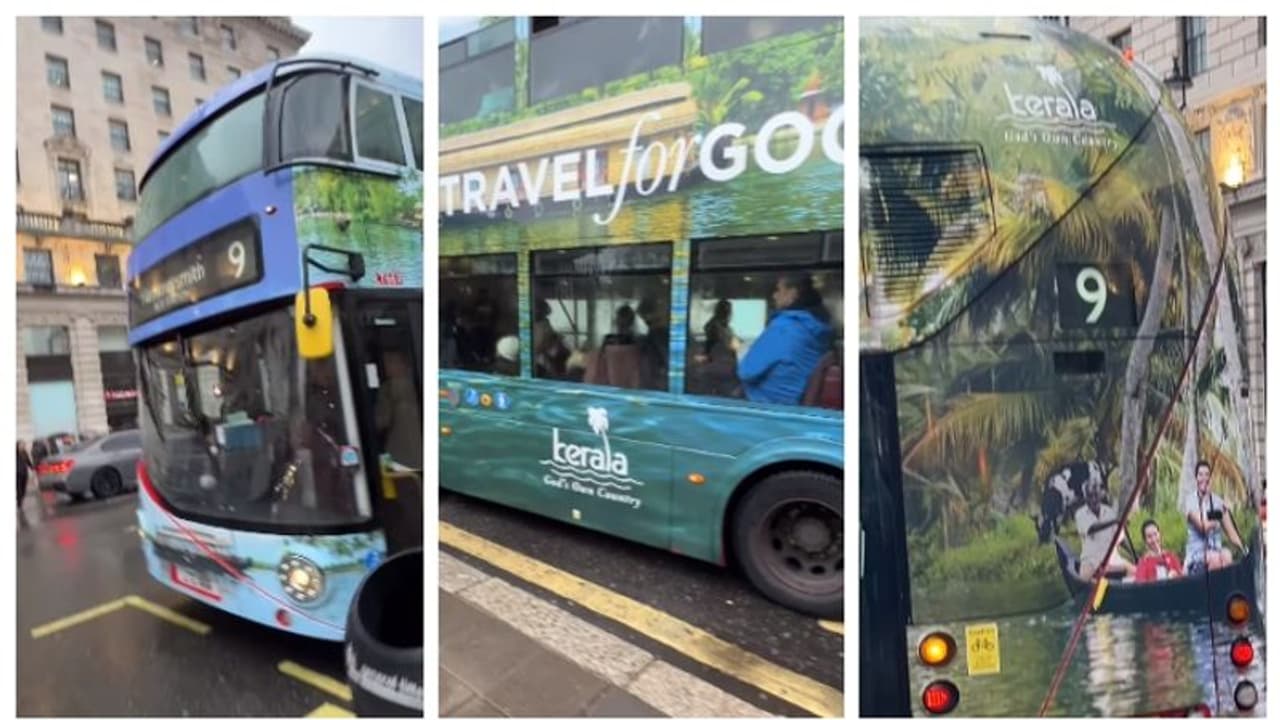 ലണ്ടനിൽ ടൂറിസം പരസ്യമായി 'ദൈവത്തിന്‍റെ സ്വന്തം നാട്'; കേരളത്തിലാണെങ്കിൽ എംവിഡി ഫൈൻ അടിച്ചേനെയെന്ന് കുറിപ്പ് 