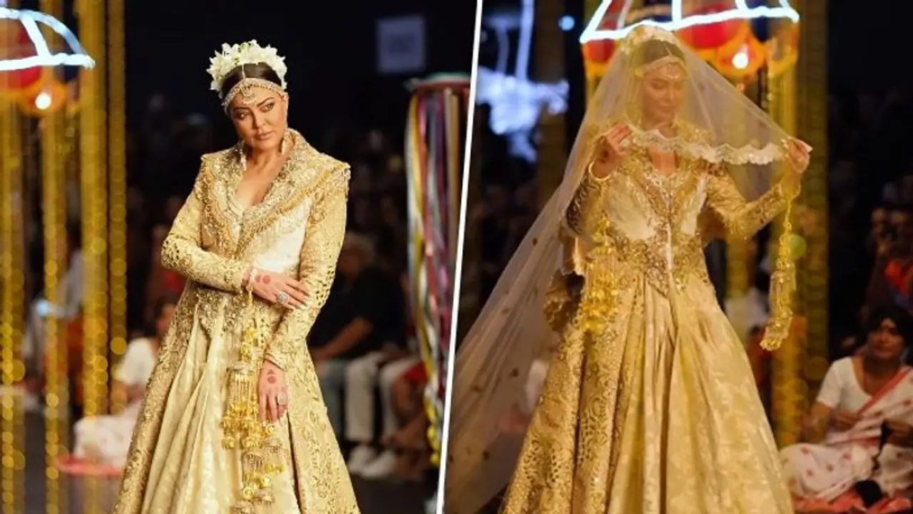 Sushmita Sen walks the ramp dressed up as bride; pairs with 'Taali' co stars; Read on Sushmita Sen walks the ramp dressed up as bride; pairs with 'Taali' co stars; Read on