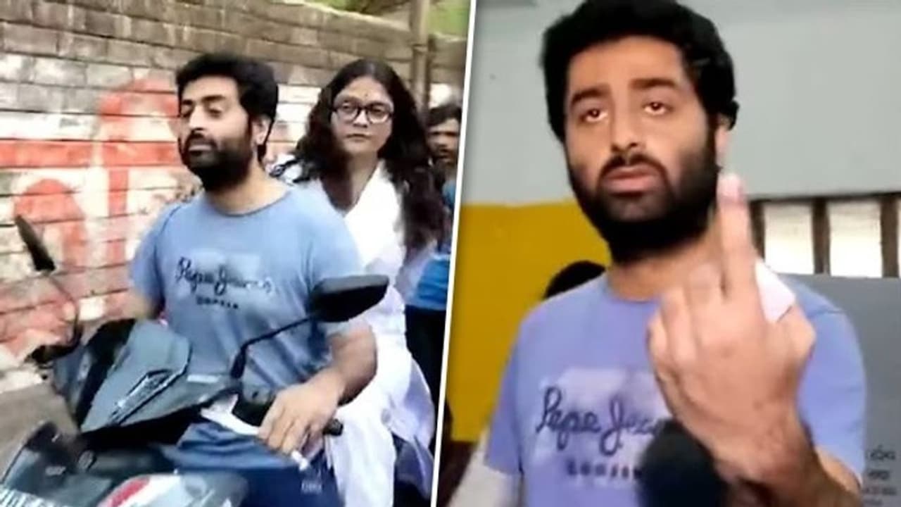 Arijit Singh casts vote with wife Koel Roy in WB's Murshidabad; singer reached polling booth on his scooter Arijit Singh casts vote with wife Koel Roy in WB's Murshidabad; singer reached polling booth on his scooter